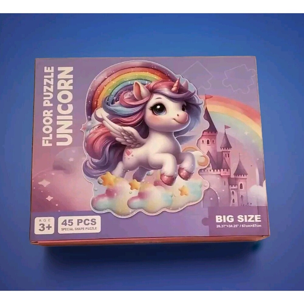 Unicorn Floor Puzzle Activity Toy Large Size Assists Hand Eye Coordination 45pcs